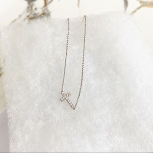 925 sterling S sideway cross necklace w cross